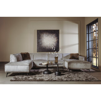 Tower Living Leeds Chaise R - 2 5 - Ottoman L - Touch 27 Light grey