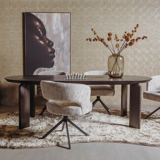 Tower Living Allure Eetkamertafel donkerbruin 220 cm