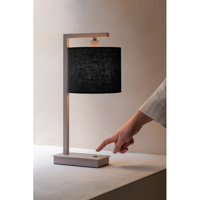 it's about RoMi Tafellamp Boston zand/kap 1815 zwart