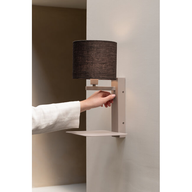 it's about RoMi Wandlamp Florence zand/kap 1815 zwart