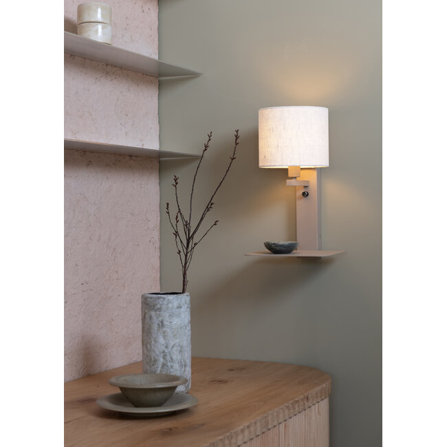 it's about RoMi Wandlamp Florence zand/kap 1815 wit