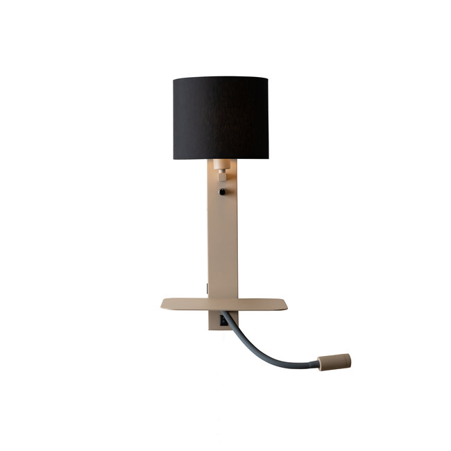 it's about RoMi Wandlamp Florence+leeslamp zand/kap 1815 zwart