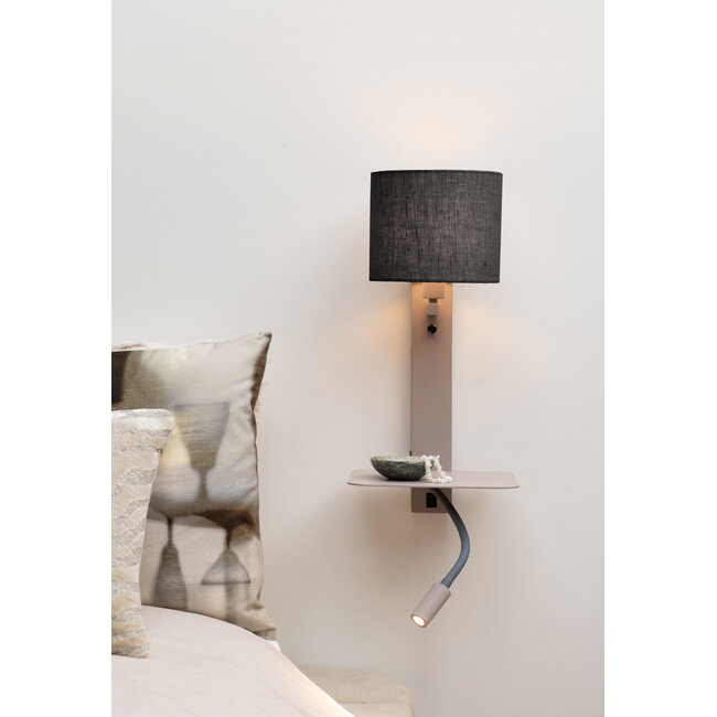 it's about RoMi Wandlamp Florence+leeslamp zand/kap 1815 zwart