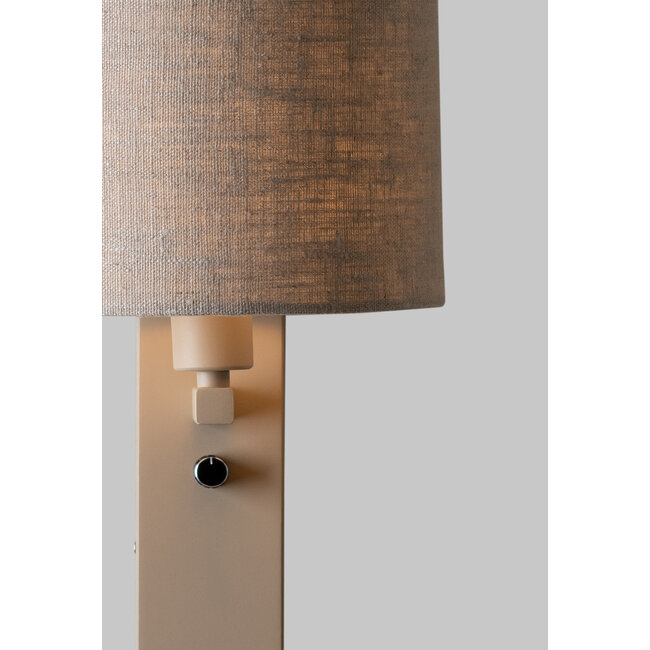 it's about RoMi Wandlamp Florence+leeslamp zand/kap 1815 linnen donker