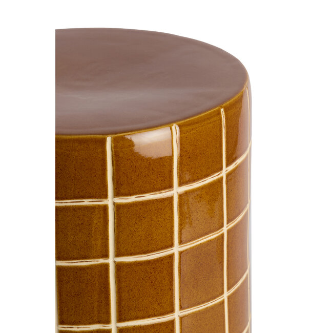 Light en Living Bijzettafel Ø33x44 cm MAUCHO keramiek cognac+crème