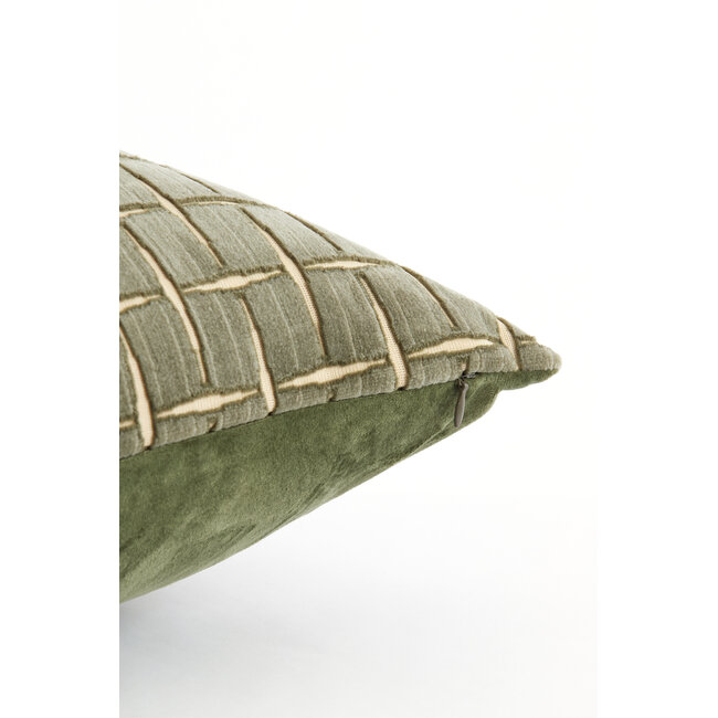 Light en Living Kussen 45x45 cm ROMAIN groen-wit