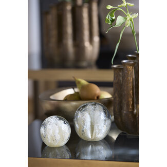 Light en Living Ornament Ø10x10 cm CORAL glas crème