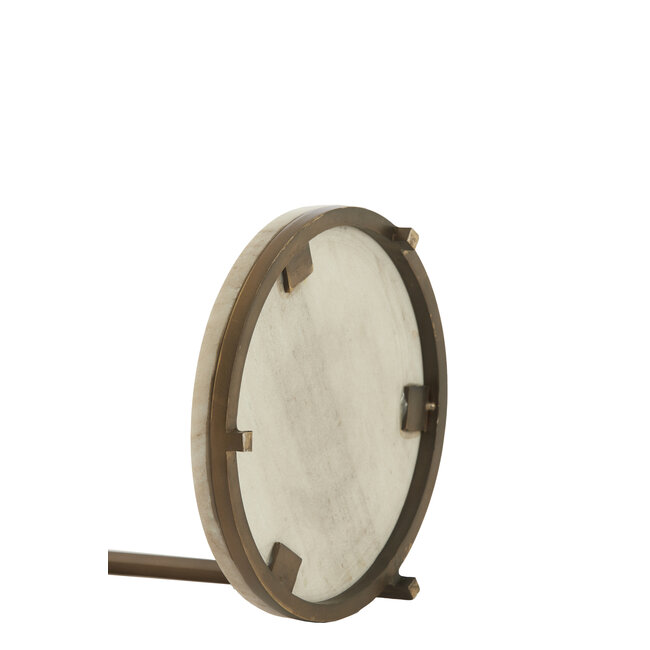 Light en Living Bijzettafel Ø26x76 cm LEDA marmer zand-grijs+d bruin-brons