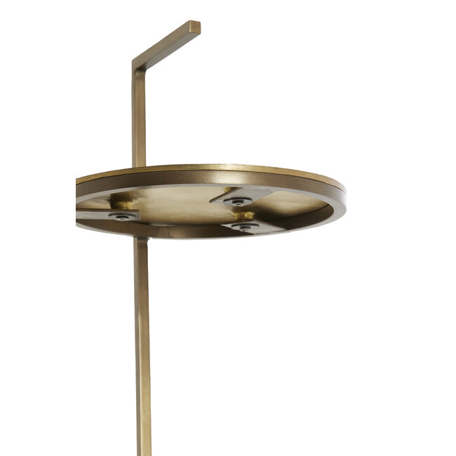 Light en Living Bijzettafel Ø26x76 cm LEDA marmer zand-grijs+d bruin-brons