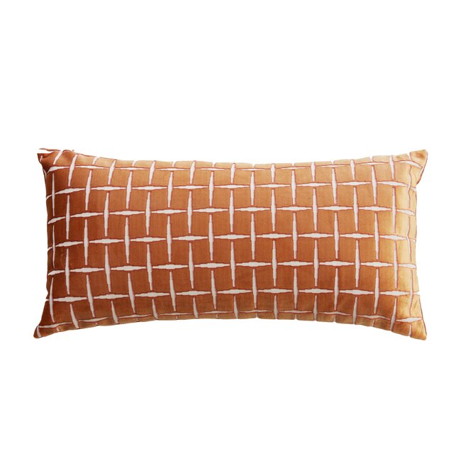 Light en Living Kussen 60x30 cm ROMAIN oranje-wit