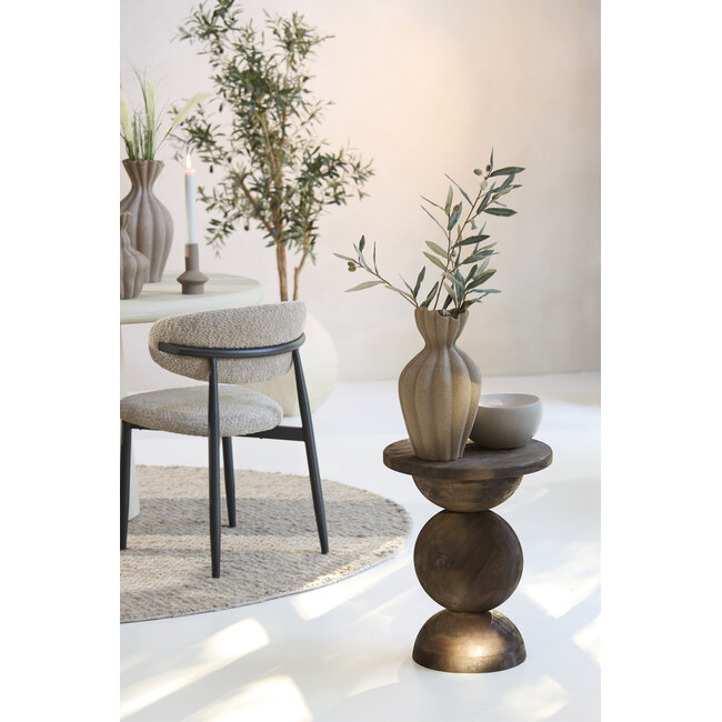 Light en Living Bijzettafel Ø40x50 cm MIRTO hout mat donker bruin