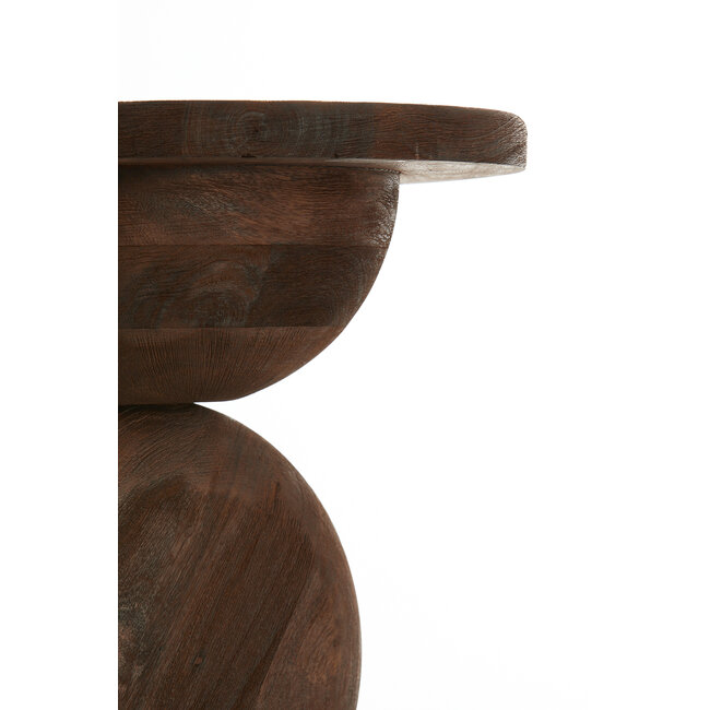 Light en Living Bijzettafel Ø40x50 cm MIRTO hout mat donker bruin