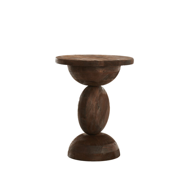 Light en Living Bijzettafel Ø40x50 cm MIRTO hout mat donker bruin