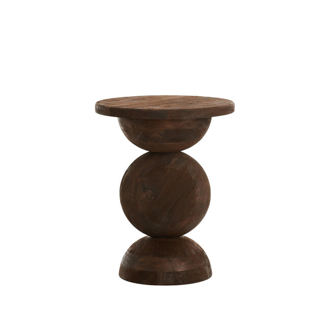 Light en Living Bijzettafel Ø40x50 cm MIRTO hout mat donker bruin