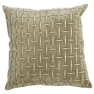 Light en Living Kussen 45x45 cm ROMAIN groen-wit