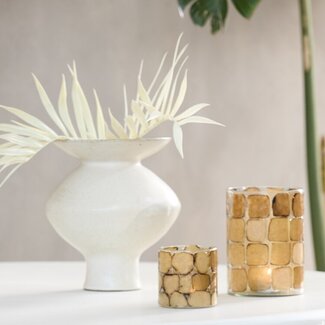 Light en Living Theelicht Ø14x20 cm DRONERO glas transparant+bruin