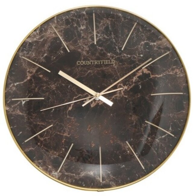 Countryfield Wandklok Bellamy bruin marmer Ø 35 cm