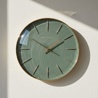 Countryfield Wandklok Bellamy groen Ø 35 cm