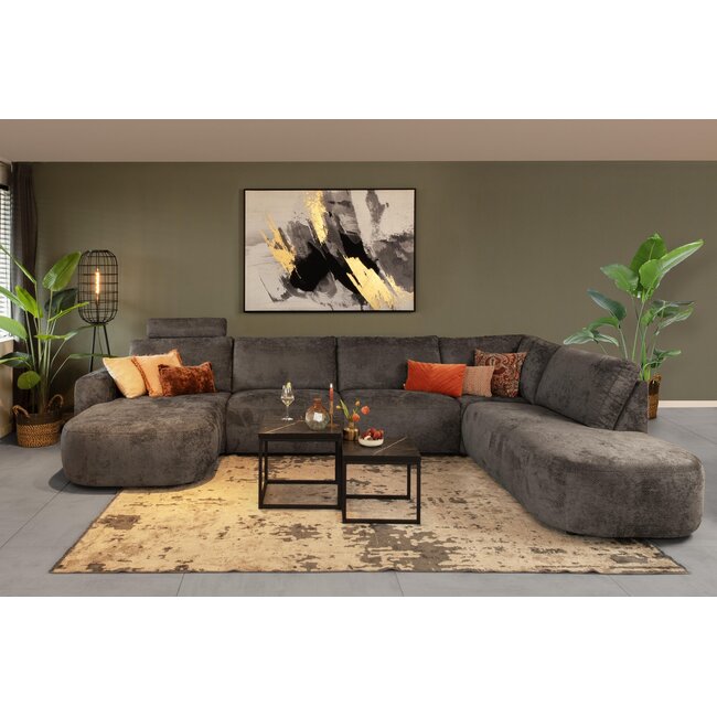 WoonMax Bank Moraira - Racer Linnen - 2 zits arm links -  chaise 90 cm rechts