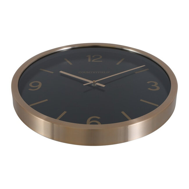 Countryfield Wandklok Copper L zwart / goud Ø 50 cm