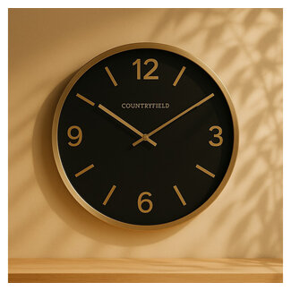 Countryfield Wandklok Copper M zwart / goud Ø 40 cm