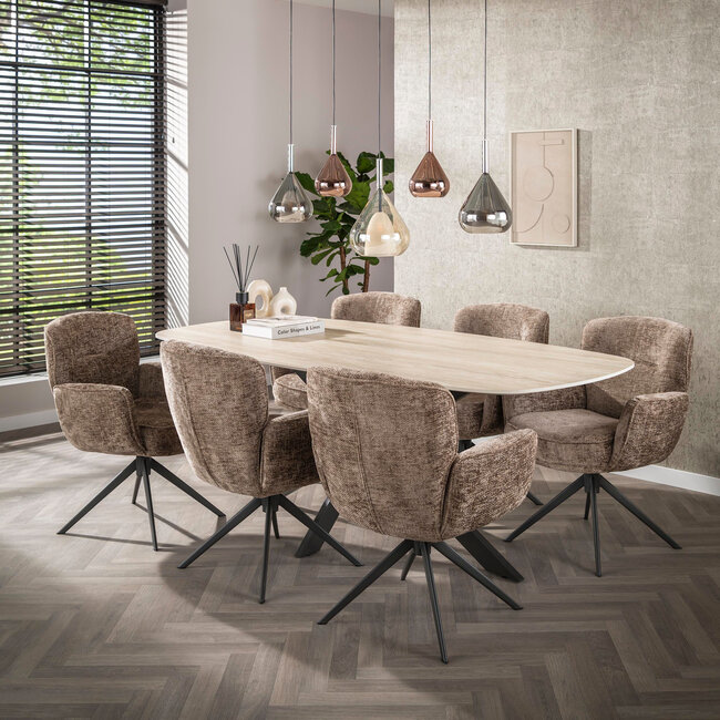 WoonStijl Armstoel Forza draaibaarHoven champagne