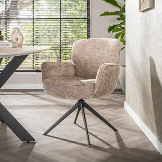 WoonStijl Armstoel Forza draaibaar Hoven zand