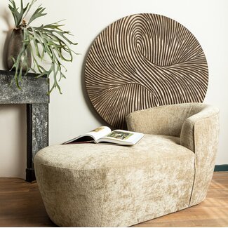 PTMD Wandornament Wiktor bruin MDF rond swirl carved S