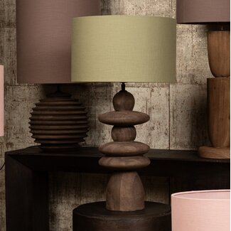 PTMD Tafellampvoet Callain donkerbruin mango rond