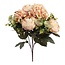 Countryfield Kunst boeket Peony Hydrangea 3x3 zalm-L35B35H47CM