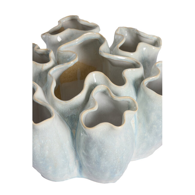 Light en Living Vaas deco Ø28x38 cm ZELATA keramiek crème+taupe