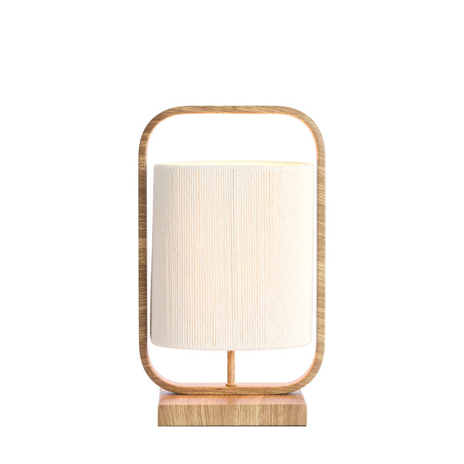 Light en Living Tafellamp 22,5x15x37,5 cm LECCE houtprint + touw naturel
