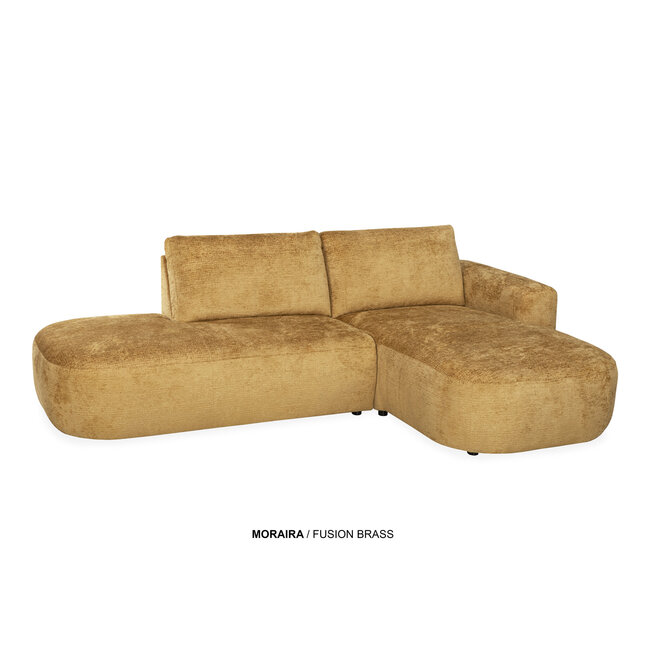 WoonMax Bank Moraira - Fusion Copper 126 - Ottomane small rond links - 3 zits met arm rechts