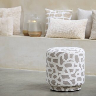 Light en Living Poef Ø40x44 cm DAVONTE taupe+beige
