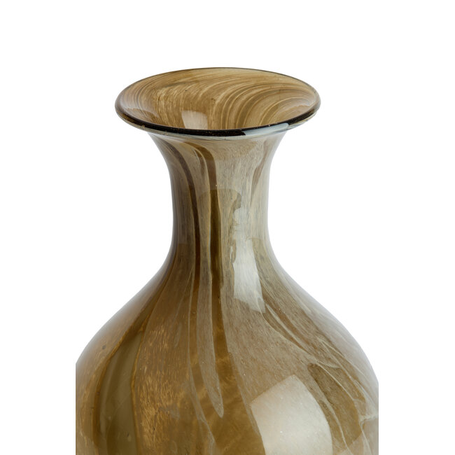 Light en Living Vaas Ø19x40 cm JORVEN glas taupe + olijfgroen