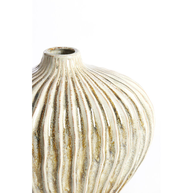 Light en Living Vaas deco 35x21x30 cm LORITO keramiek olijfgroen