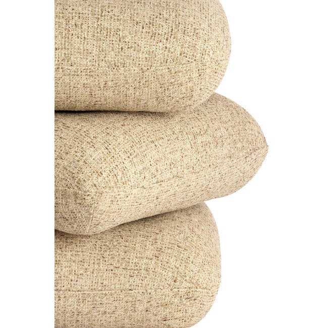 Light en Living Poef 44,5x44,5x44,5 cm LAURIE licht grijs - crème