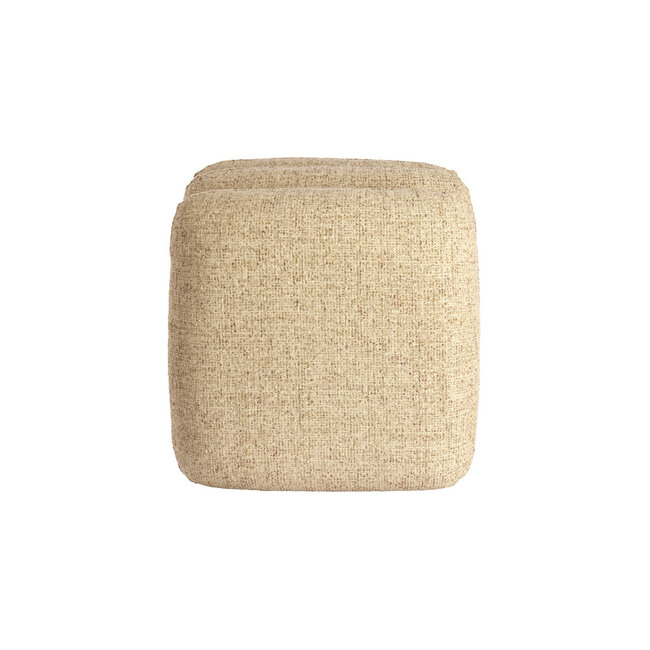 Light en Living Poef 44,5x44,5x44,5 cm LAURIE licht grijs - crème