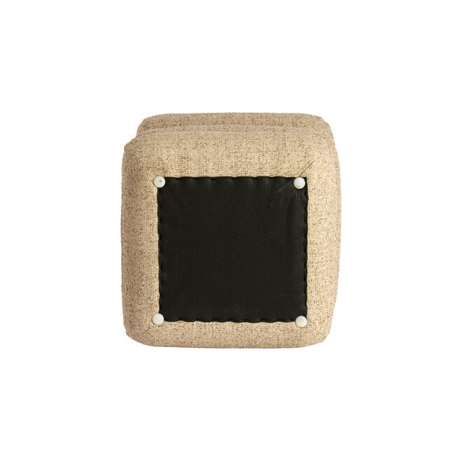 Light en Living Poef 44,5x44,5x44,5 cm LAURIE licht grijs - crème