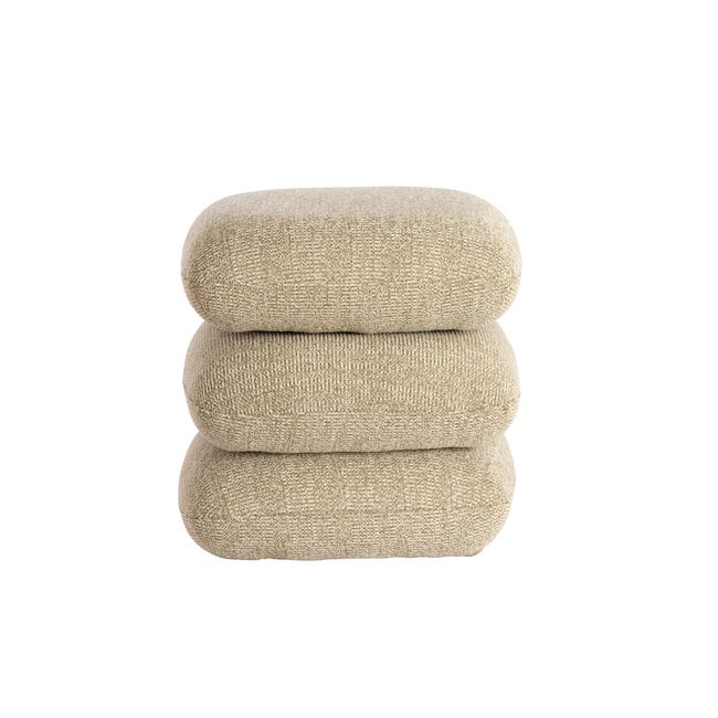 Light en Living Poef 44,5x44,5x44,5 cm LAURIE zand - crème