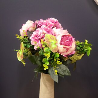 Countryfield Kunst boeket Peony Hydrangea 3x3 Lila