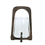 Light en Living Windlicht Ø18x26,5 cm ANOSY glas helder+hout mat d bruin