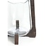 Light en Living Windlicht Ø18x26,5 cm ANOSY glas helder+hout mat d bruin