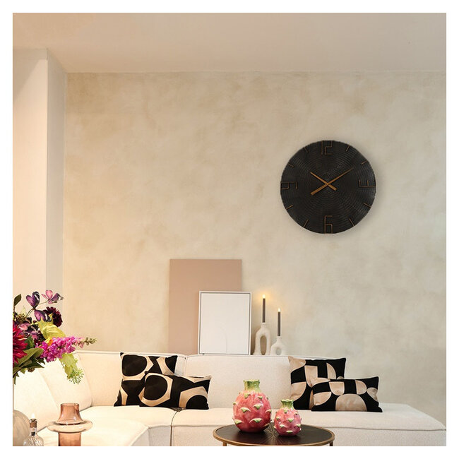 Thomas Kent Wandklok Winton L zwart - Ø80CM