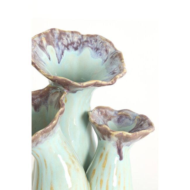 Light en Living Vaas deco 18x13x17,5 cm MISURINA paars-lichtblauw