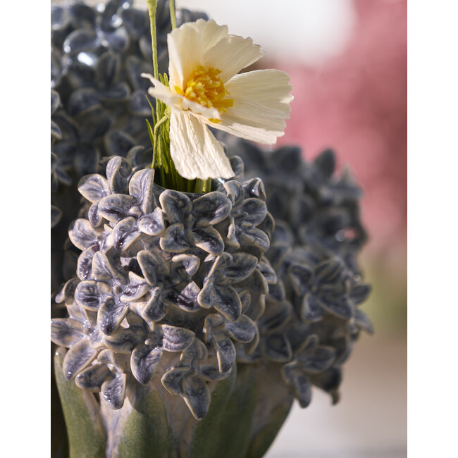 Light en Living Vaas deco 35x21x28 cm FLOWER keramiek blauw+groen