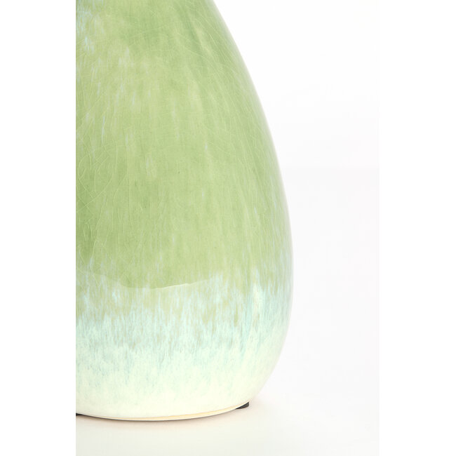 Light en Living Vaas deco Ø15,5x29 cm CULLA keramiek groen+lichtblauw