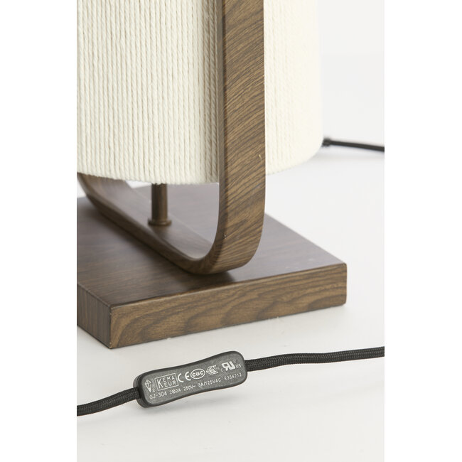 Light en Living Tafellamp 22,5x15x37,5 cm LECCE donkerbruin + touw naturel