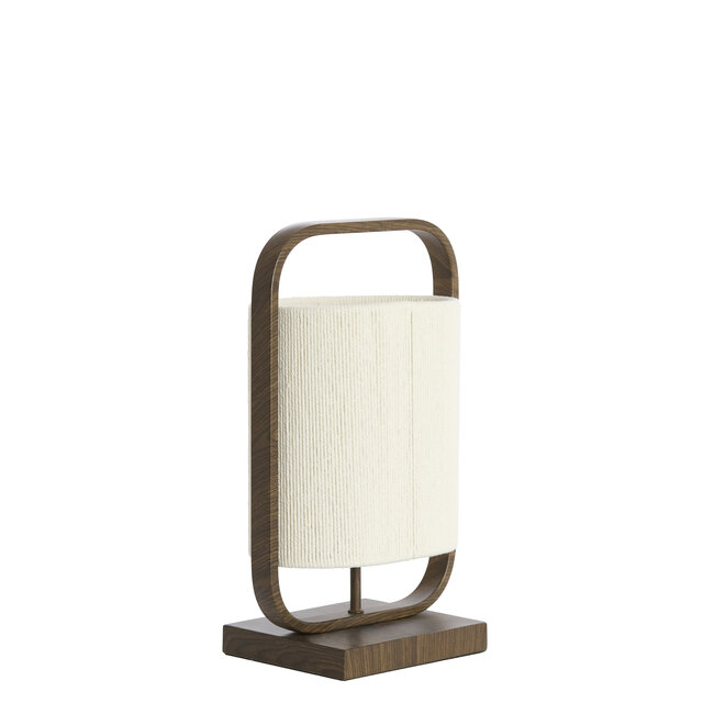 Light en Living Tafellamp 22,5x15x37,5 cm LECCE donkerbruin + touw naturel