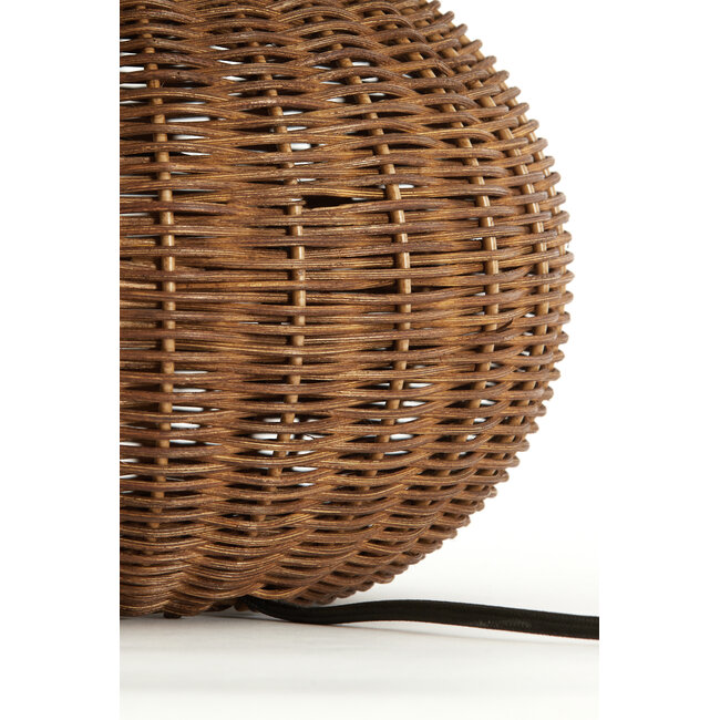 Light en Living Tafellamp Ø27,5x35 cm MAVON rattan donkerbruin